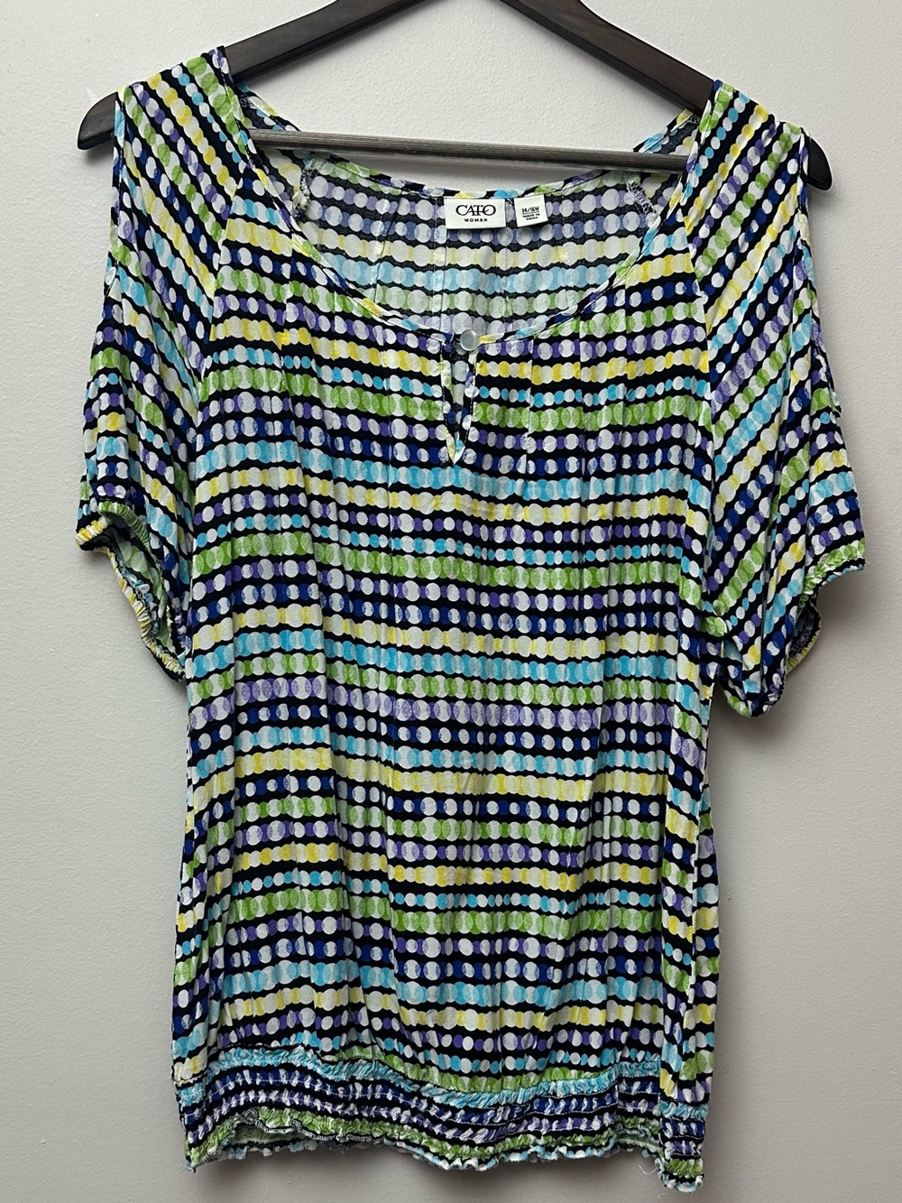 Cato 14/16W Womens Cold Shoulder Blouse Mutlicolor